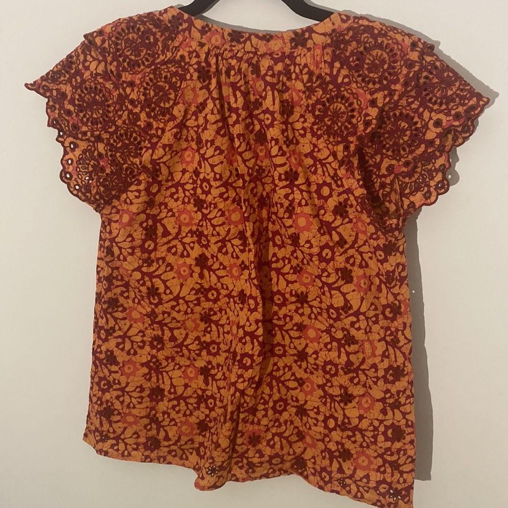 Jennifer & Grace Eyelet Embroidered Boho Short Sleeve Blouse - Picture 6 of 6